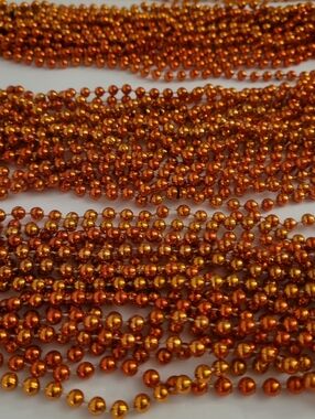 Orange Mardi Gras Beads 55 Necklaces Party Favor Birthday Halloween Treat New